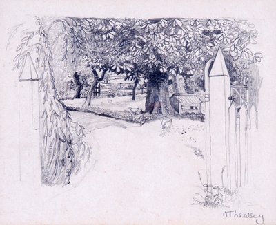 Çiftlik Evi Geçidi,2000,kalem by Joan Thewsey