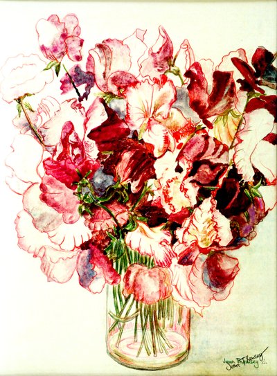 Sweet Peas,2005, (sulu boya) by Joan Thewsey