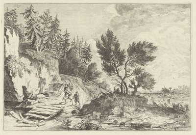 Bir köprüde iki yürüyüşçü by Joannes Bemme