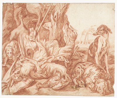 Av köpekleri ile ganimet natürmort by Joannes Fijt (possibly)