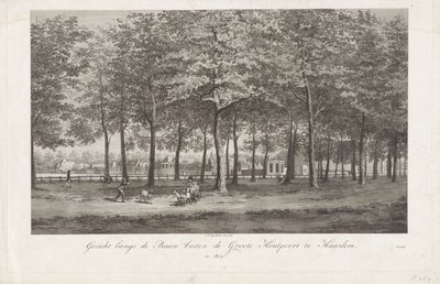 Haarlem'deki Baan'ın görünümü 1809'da Haarlem'deki Groot Houtpoort'un dışındaki Baan (nesnedeki başlık) by Joannes Pieter Visser Bender