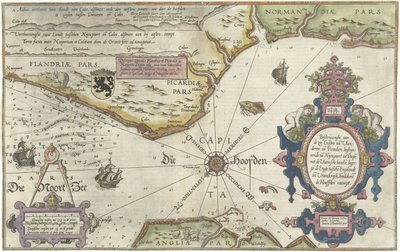 Flanders Sahili, Normandiya ve İngiltere Haritası by Joannes van Doetecum