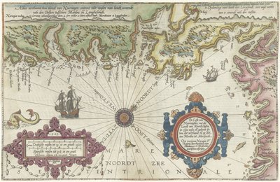 Merdøy ve Uddevalla arasındaki Norveç ve İsveç kıyılarının haritası by Joannes van Doetecum