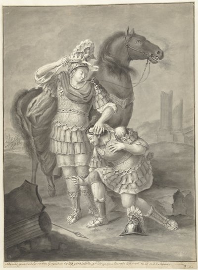 İskender ve Lysimakhos by Joannis Jacobus Bijlaert