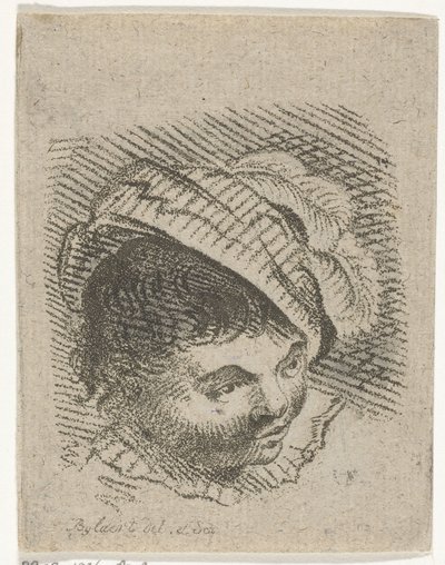 Çocuğun kafası şapkalı by Joannis Jacobus Bijlaert