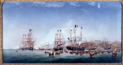 İtalyan gemisi regina Maria Pia Lizbon limanında (tuval üzerine yağlı boya by Joao Gomes da Silva Pedroso