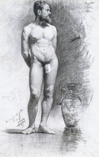 Akademik Erkek Çıplak, Grecian Urn, 1883 by Joaquín Sorolla