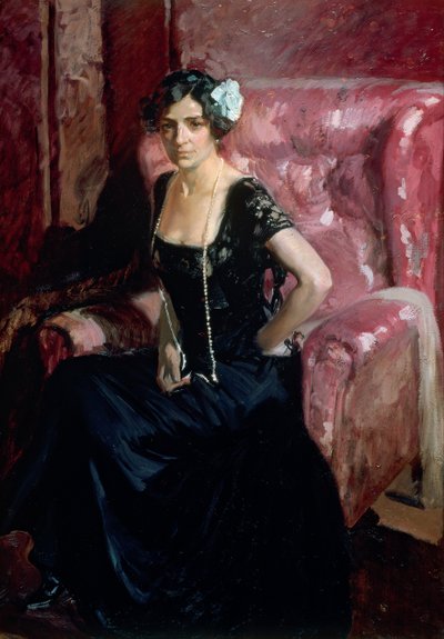 Bir Abiye içinde Clotilde by Joaquín Sorolla