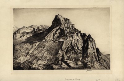 Cervara di Roma (gravür ve kuru nokta) by Job Nixon