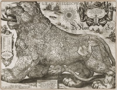 Leo Belgicus - Alçak Ülkeler Haritası (1611) by Jodocus Hondius