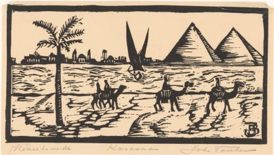 Karavaan (nesne üzerindeki orijinal başlık) by Joh. Fonken (signed by artist)