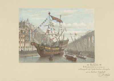 1887 Nisan Şenlikleri vesilesiyle Herengracht'taki süslemeler by Johan Adolph Rust