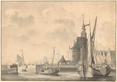 Hoorn'daki liman by Johan Antonie Kaldenbach