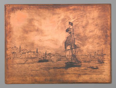 Honfleur Limanı by Johan Barthold Jongkind (signed by artist)