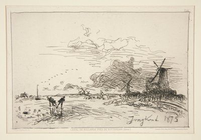 Canal de Hollande, pr?s de Rotterdam (Hiver) [Hollanda Kanalı, Rotterdam yakınlarında (Kış)] by Johan-Barthold Jongkind