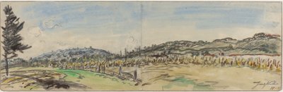 Grenoble ve Vienne arasındaki Brezins yakınlarındaki kırsal by Johan Barthold Jongkind