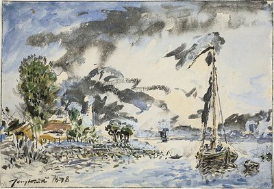 Balıkçı teknesi by Johan Barthold Jongkind