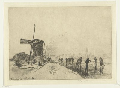 Maassluis Vue de la ville de Maaslins'in görünümü (Hollande) (nesne üzerindeki başlık) by Johan Barthold Jongkind