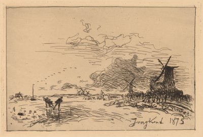 Rotterdam yakınlarındaki Hollanda Kanalı (Hollande Kanalı, pres de Rotterdam (Hiver)) by Johan Barthold Jongkind