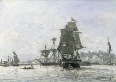 Honfleur'da Büyük Yelkenli Tekneler by Johan Barthold Jongkind