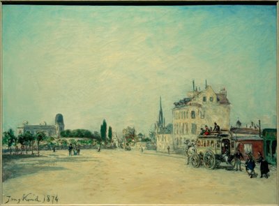 Faubourg St. Jacques üzerinde posta arabası by Johan Barthold Jongkind