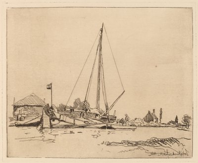Demirli Tekne (La Barque amarree) by Johan Barthold Jongkind