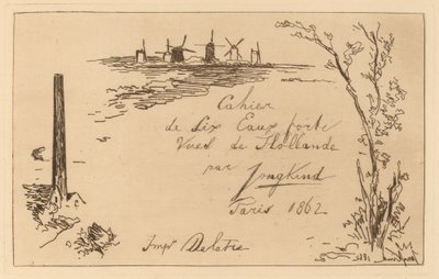 Başlık Sayfası (Altı gravürden oluşan defterin adı) by Johan Barthold Jongkind