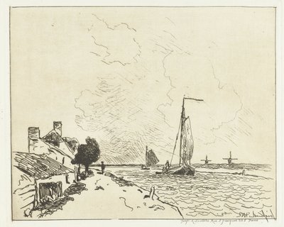 iki yelkenli gemi Altı Hollandalı yüz (dizi başlığı) by Johan Barthold Jongkind