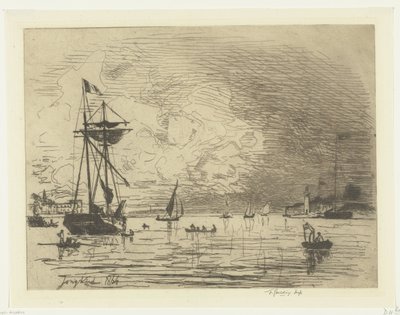 Honfleur liman çıkışı Sortie du port de Honfleur (nesne üzerindeki başlık) by Johan Barthold Jongkind