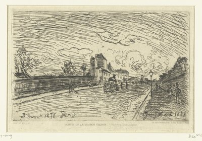 Cochin Hastanesi Çıkışı (Faubourg Saint-Jacques, Paris) Sortie de la Maison Cochin (Faubourg Saint-Jacques) (nesne üzerindeki başlık) by Johan Barthold Jongkind
