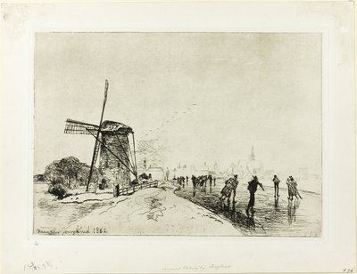 Maassluis kasabasının görünümü by Johan Barthold Jongkind