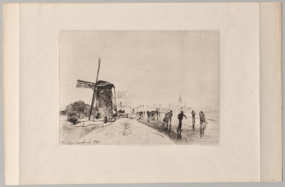 Maaslins şehrinin görünümü by Johan Barthold Jongkind