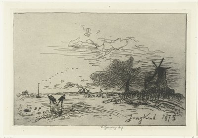 Rotterdam yakınlarında kış manzarası by Johan Barthold Jongkind