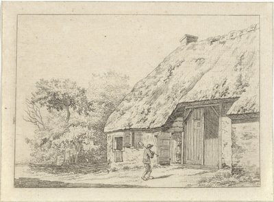 Bir çiftlikte bir kürek olan adam by Johan Christiaan Willem Safft