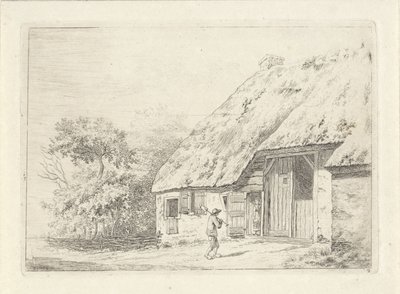 Bir çiftlikte bir kürek olan adam by Johan Christiaan Willem Safft