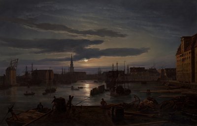 Kopenhag Limanı, Ayışığı, 1846. by Johan Christian Dahl