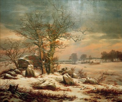 Kışın Vordingborg yakınlarındaki megalitik mezar by Johan Christian Dahl