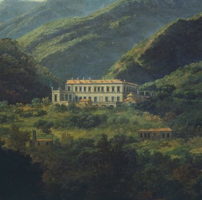 Napoli yakınlarındaki Quisisana Kraliyet Sarayı, Johan Christian Clausen Dahl (1788-1857), İtalya by Johan Christian Dahl