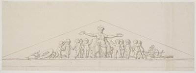 Putti ile refahı simgeleyen bir alınlık taslağı by Johan Christoph Petzold
