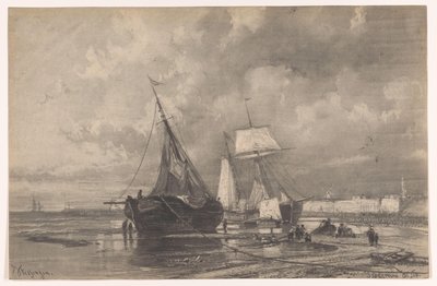Vlissingen (nesne üzerindeki orijinal başlık) by Johan Conrad Greive (signed by artist)