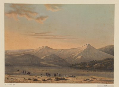 Bromo yanardağının görünümü 1856