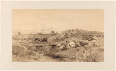 Sığır ve dinlenme çoban ile manzara by Johan Daniël Koelman