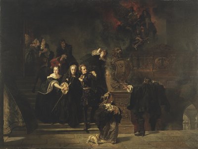 Kraliyet Sarayındaki Yangın, Stockholm, 7 Mayıs 1697, 1862-66 by Johan Fredrik Hockert