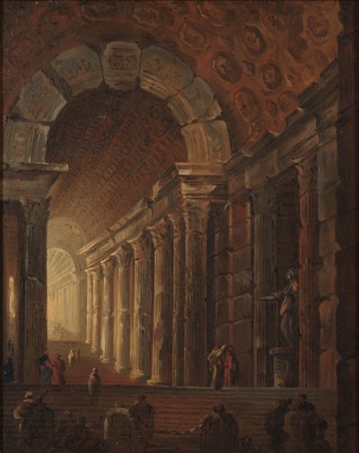 Tonozlu Merdiven, c.1783 (tuval üzerine yağlı boya) by Johan Gottlob Brusell