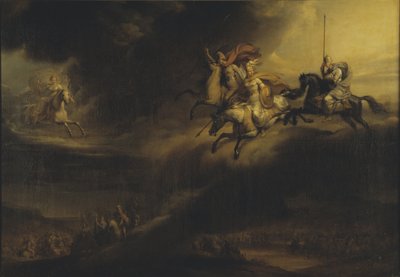 La chevauchee des Valkyries - Valkyrielerin Yolculuğu, Sandberg, Johan Gustaf (1782-1854). Tuval üzerine yağlıboya. Boyut : 140x201 cm. Ulusal Müze Stockholm by Johan Gustaf Sandberg
