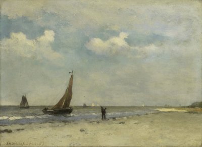 plaj sahnesi by Johan Hendrik Weissenbruch