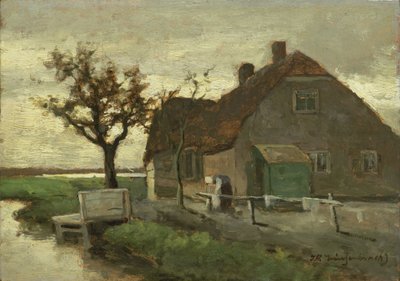 Bir kanal üzerinde çiftlik evi by Johan Hendrik Weissenbruch