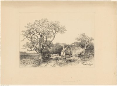 Çiftlik ile manzara by Johan Hendrik Weissenbruch