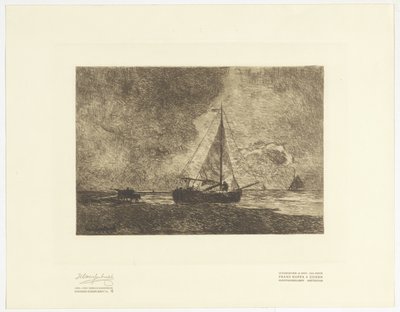 Yelkenli gemilerle sahil manzarası by Johan Hendrik Weissenbruch