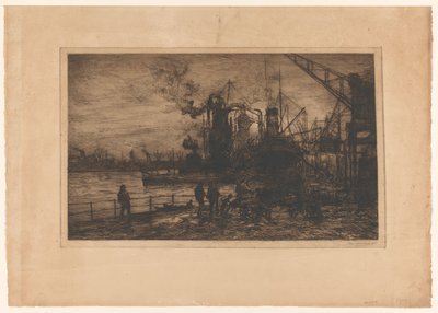 Rotterdam limanının görünümü by Johan Hendrik van Mastenbroek (signed by artist)